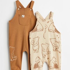 2 pack H&M Winnie the Pooh overalls